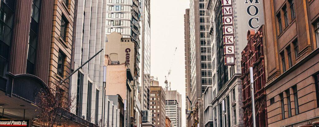 Office buildings along George Street in the Sydney CBD